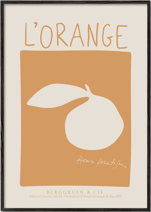 Arte para cozinha: cartaz laranja minimalista