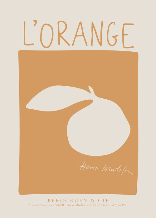 Arte para cozinha: cartaz laranja minimalista