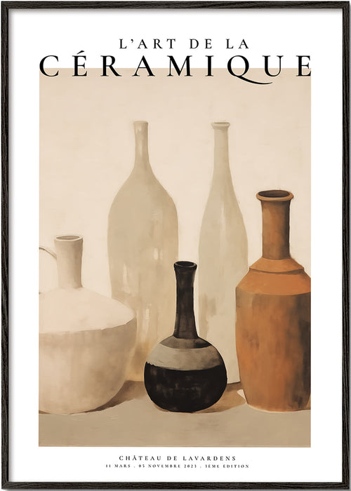 Arte vintage: vasos de cerâmica em tons terrosos