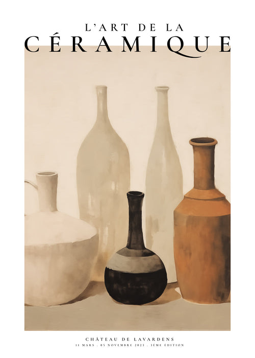 Arte vintage: vasos de cerâmica em tons terrosos