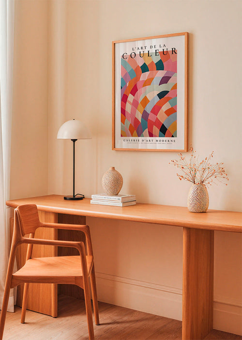 Arte abstrata com arcos coloridos