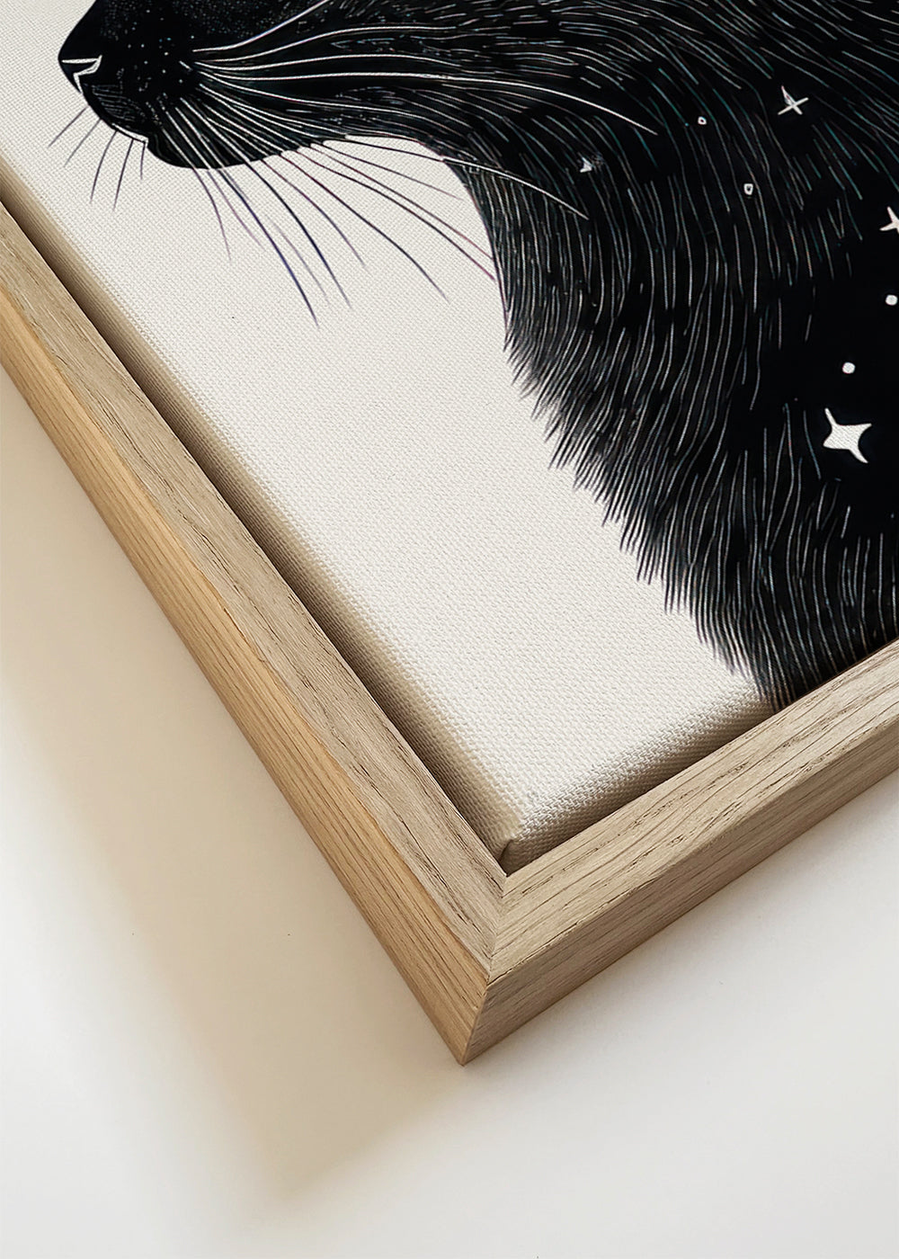 Quadro gato preto perfil