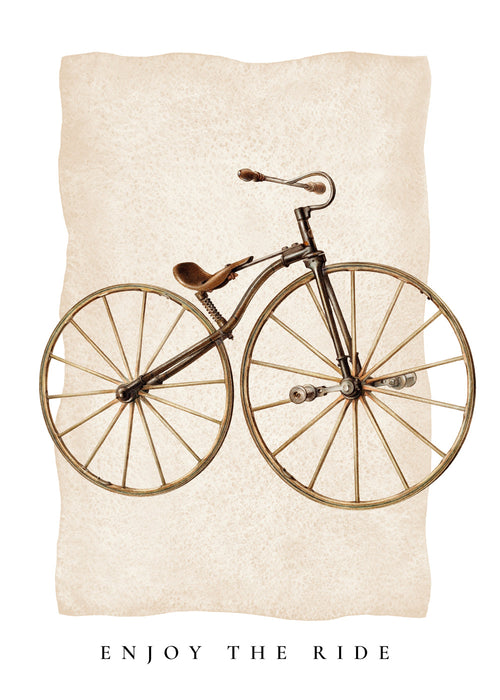 Poster vintage com bicicleta antiga