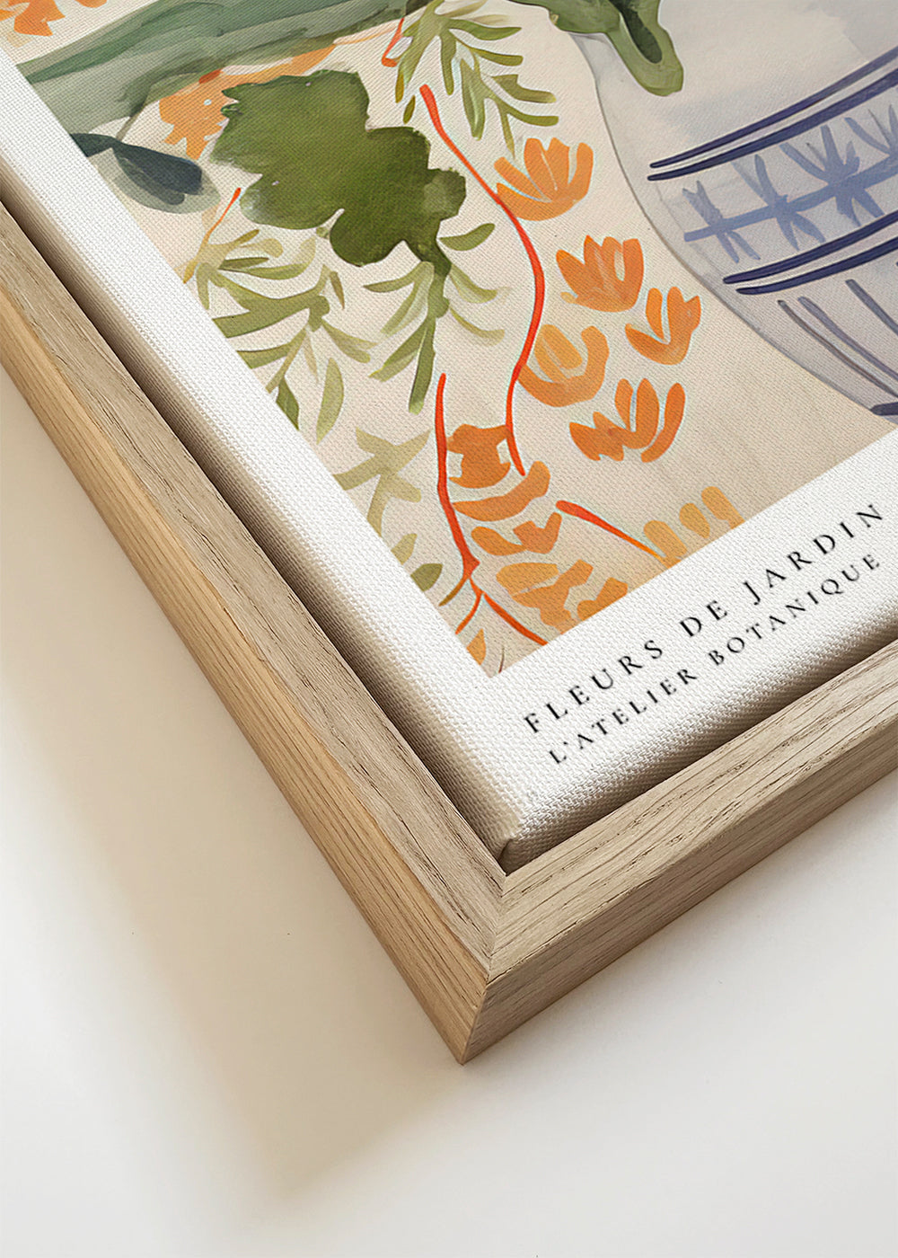 Estampa botânica: buquê em aquarela no vaso
