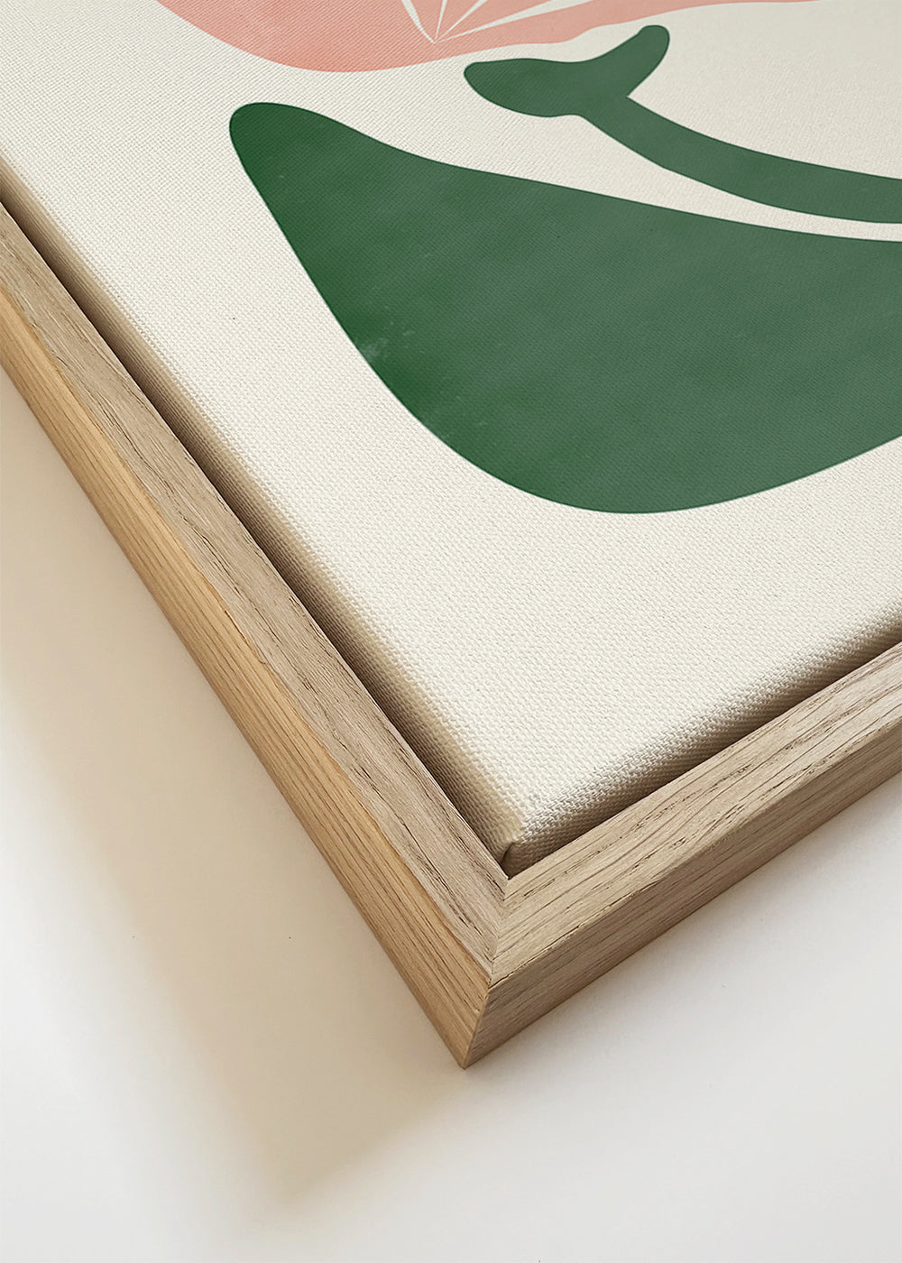 Estampa botânica rosa e verde minimal