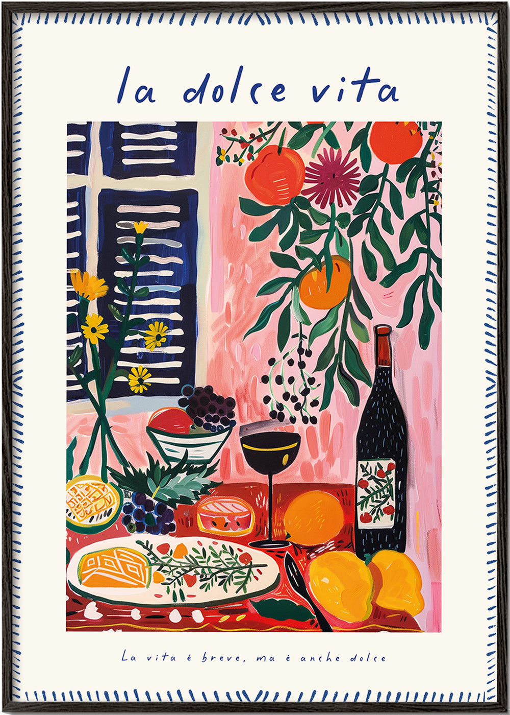Arte para cozinha ilustrada La Dolce Vita