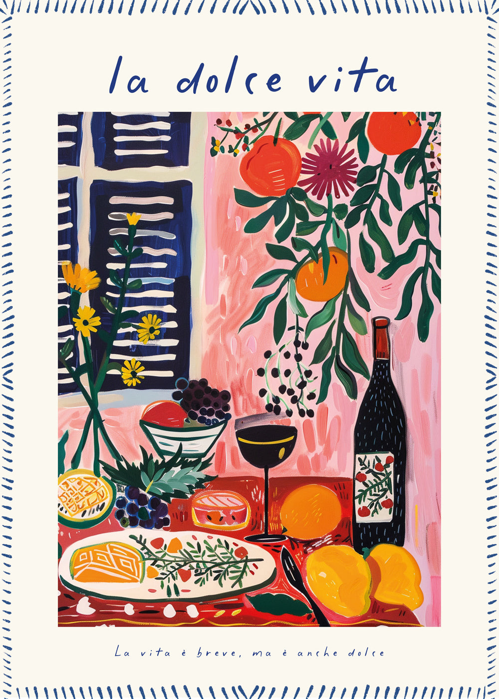Arte para cozinha ilustrada La Dolce Vita