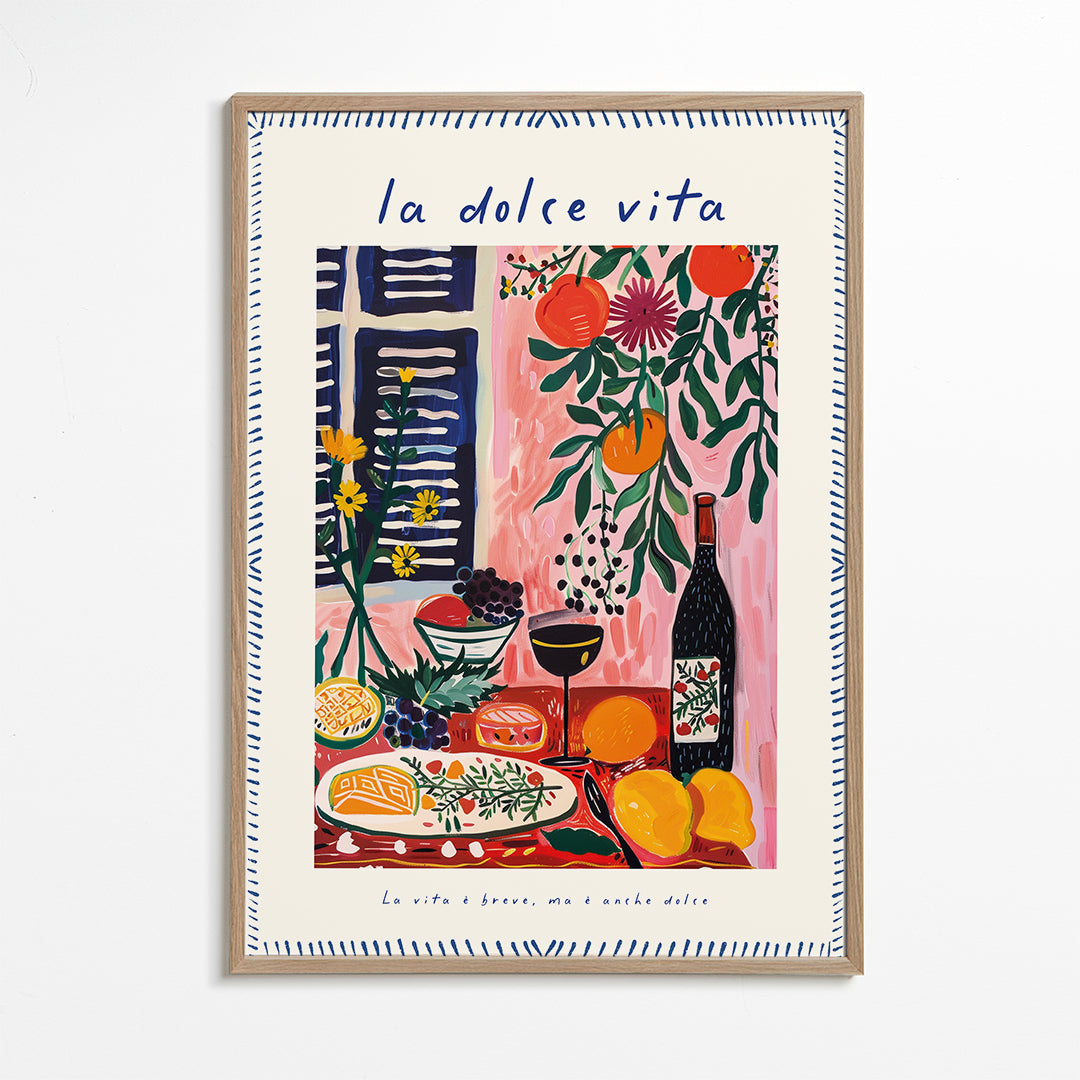 Arte para cozinha ilustrada La Dolce Vita