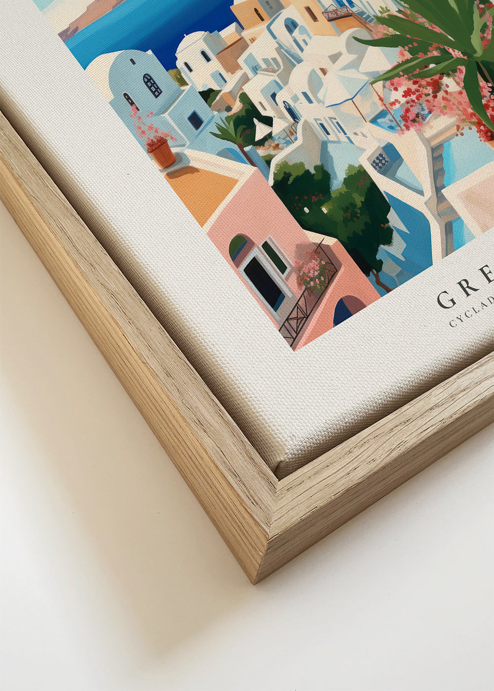 Quadro de cidades Santorini ilustrado
