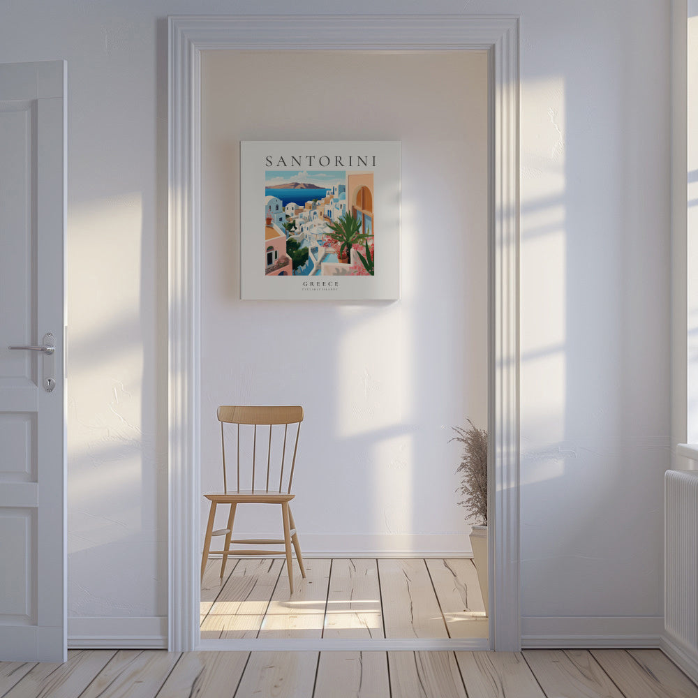 Santorini, Greece - SQUARE - Unframed canvas in an interior