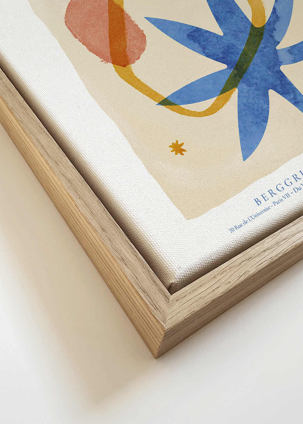 Estampa botânica Matisse em azul e dourado