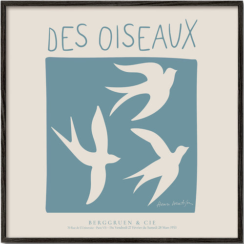 Ilustração Des Oiseaux em bloco azul