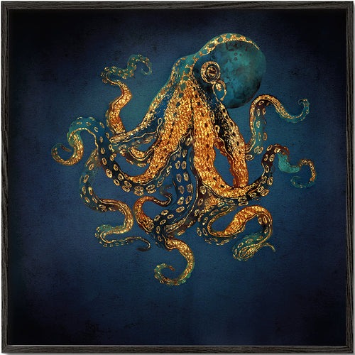 Polvo dourado sobre azul profundo