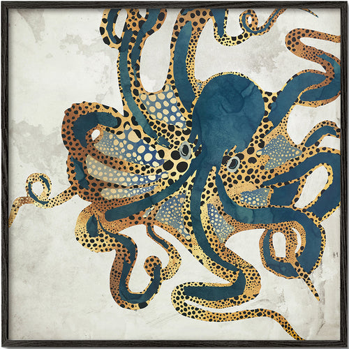Obra polvo azul com manchas douradas