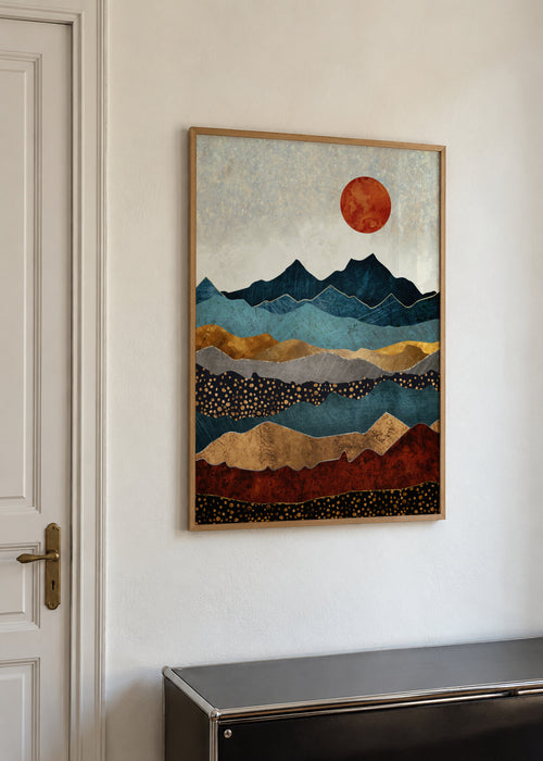 Amber Dusk - Framed poster in an interior