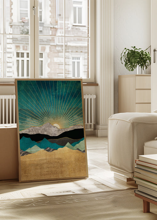Peacock Vista - Framed poster in an interior