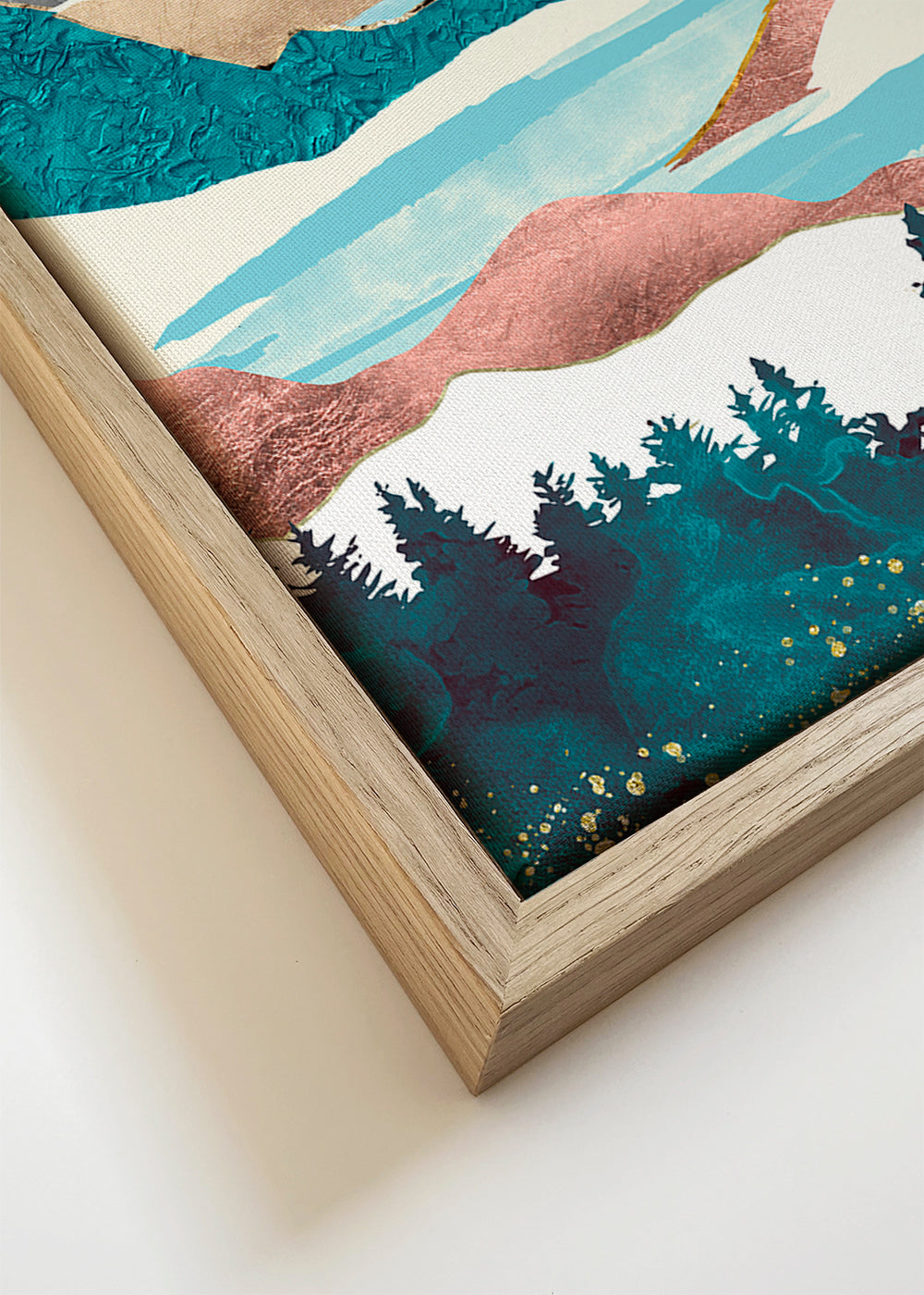 Arte paisagística: ilustração de lago ao amanhecer