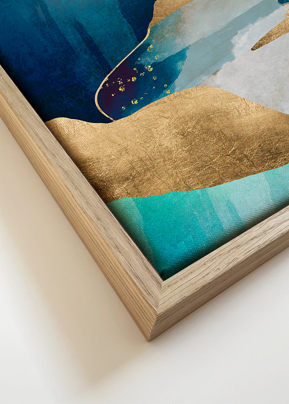 Arte paisagística: vale lunar em azul e ouro