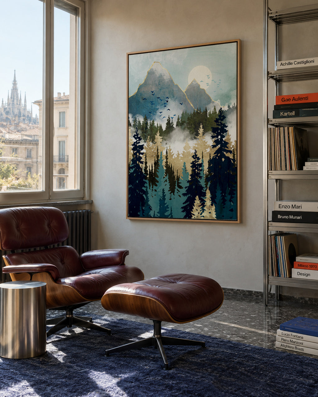 Misty Pines - Framed canvas in an interior