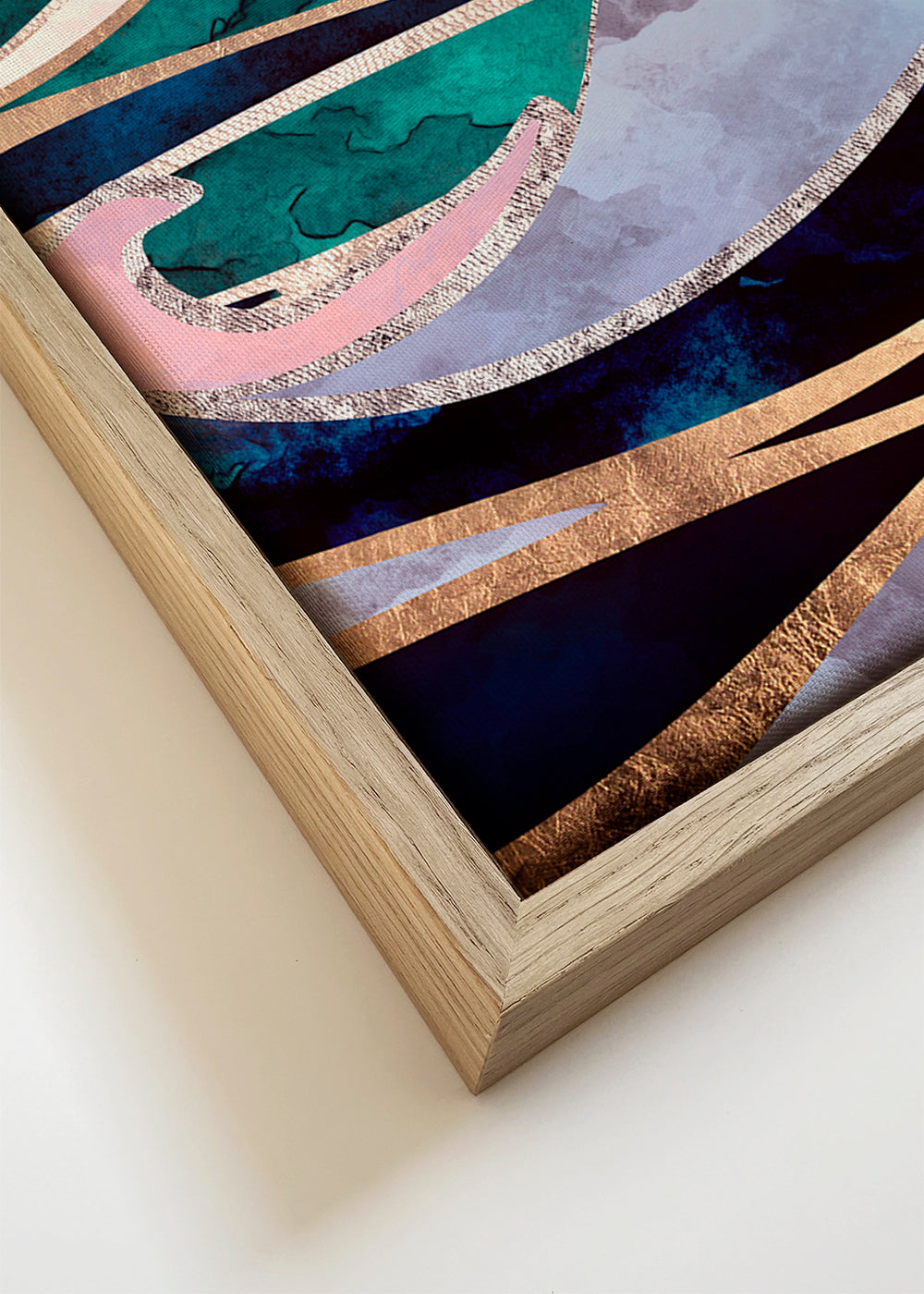 Obra abstrata de ondas lunares em camadas