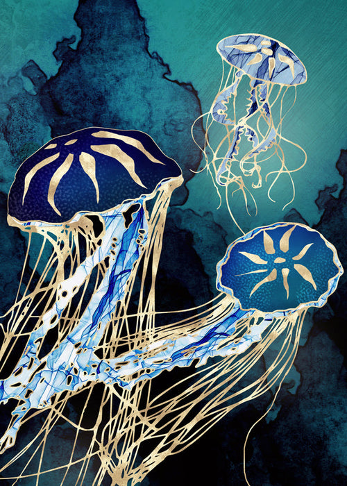 Medusas azuis em arte