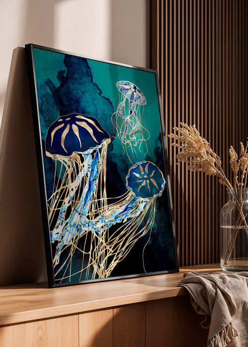 Medusas azuis em arte
