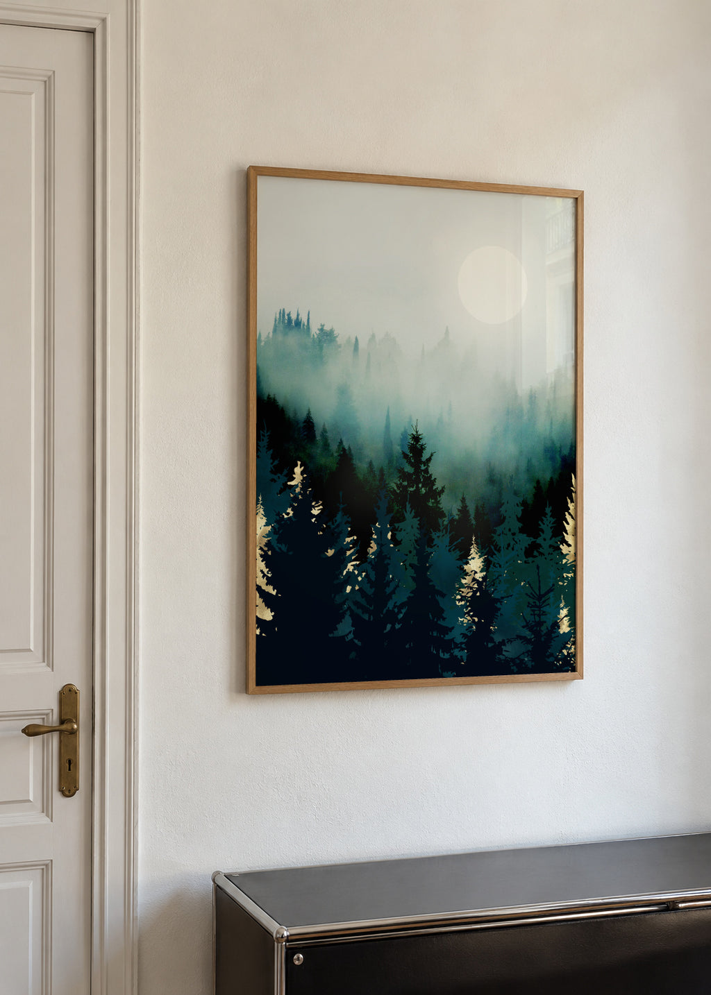 Forest Glow - Framed poster in an interior