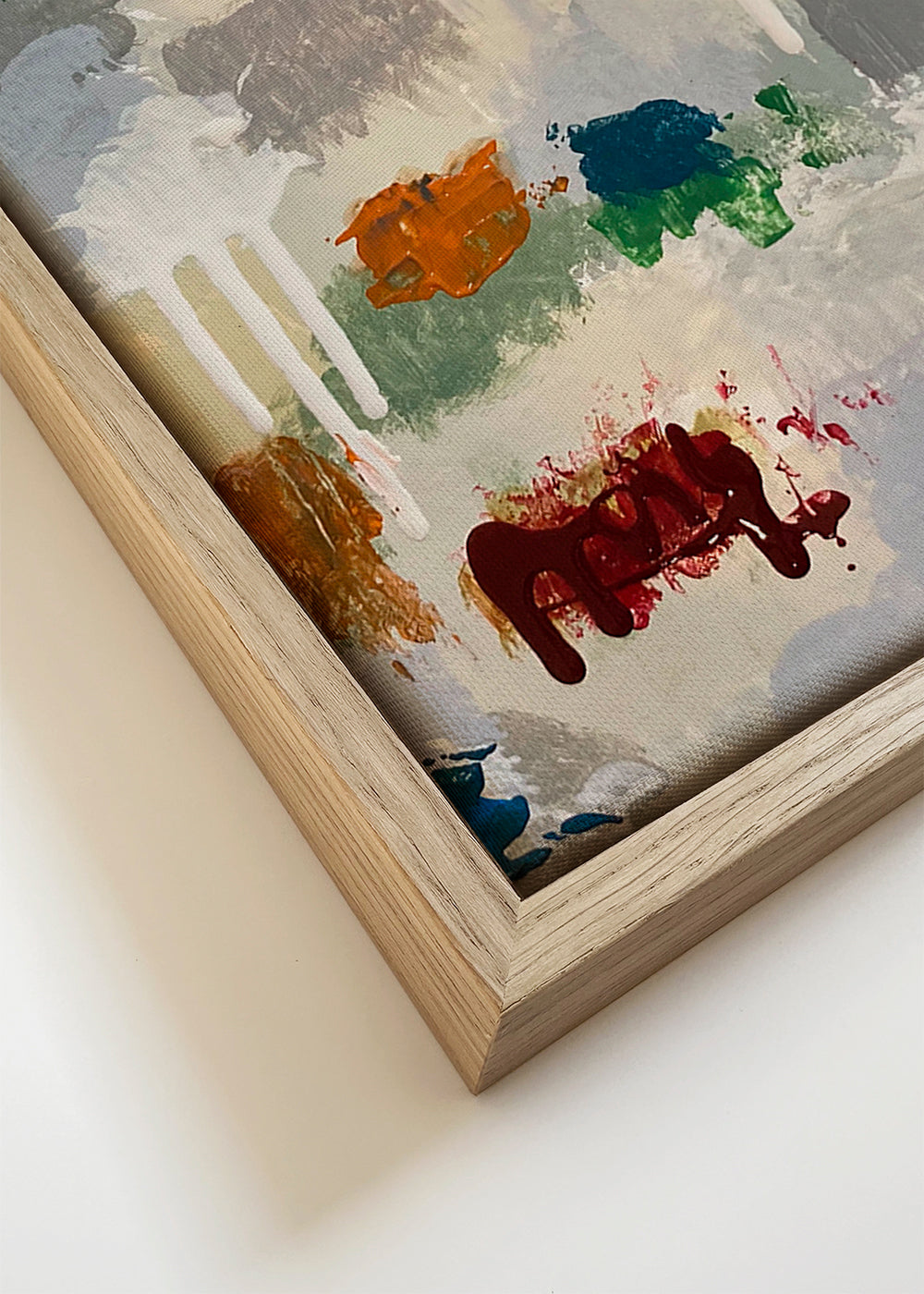 Quadro abstrato com salpicos cobre