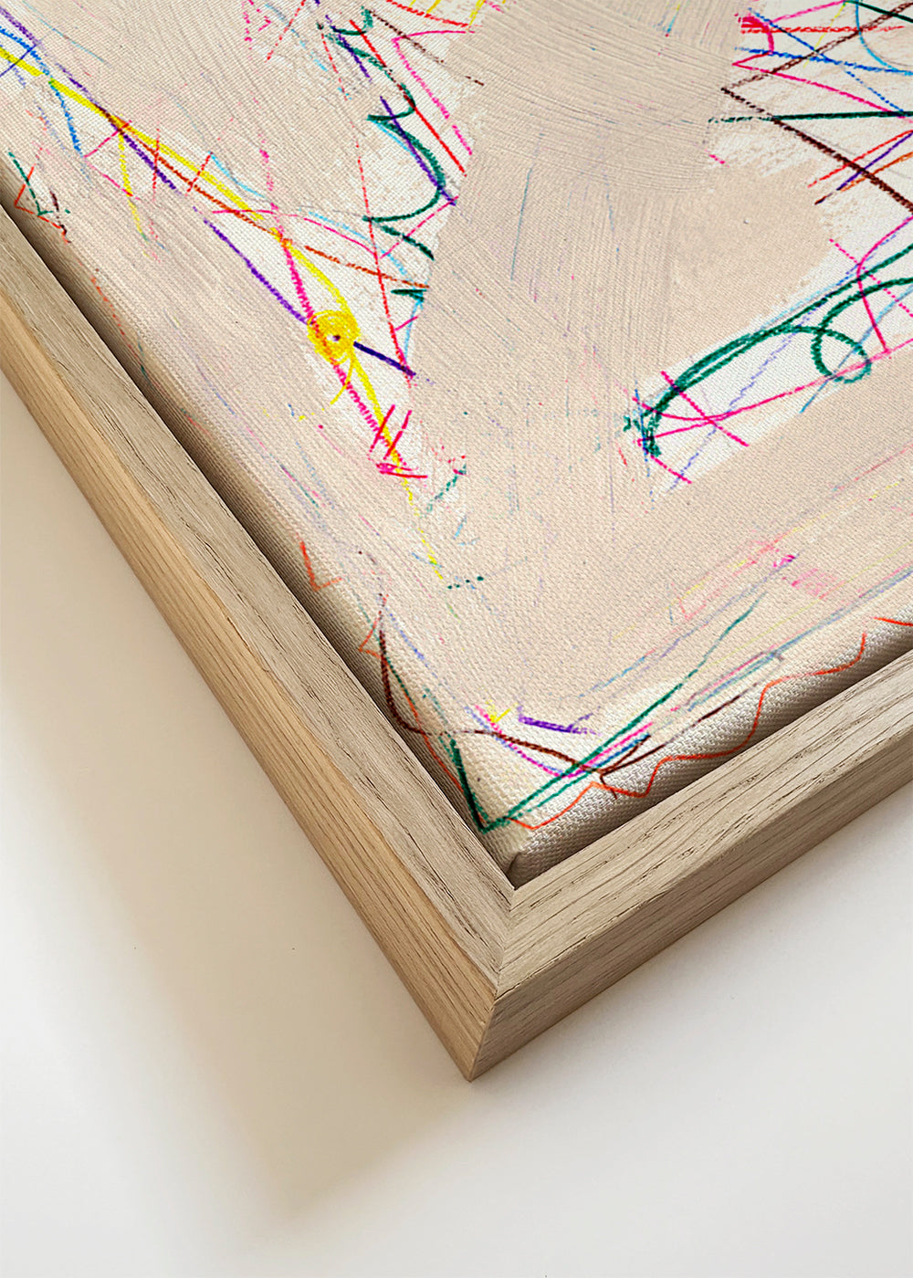 Quadro infantil rabisco bege