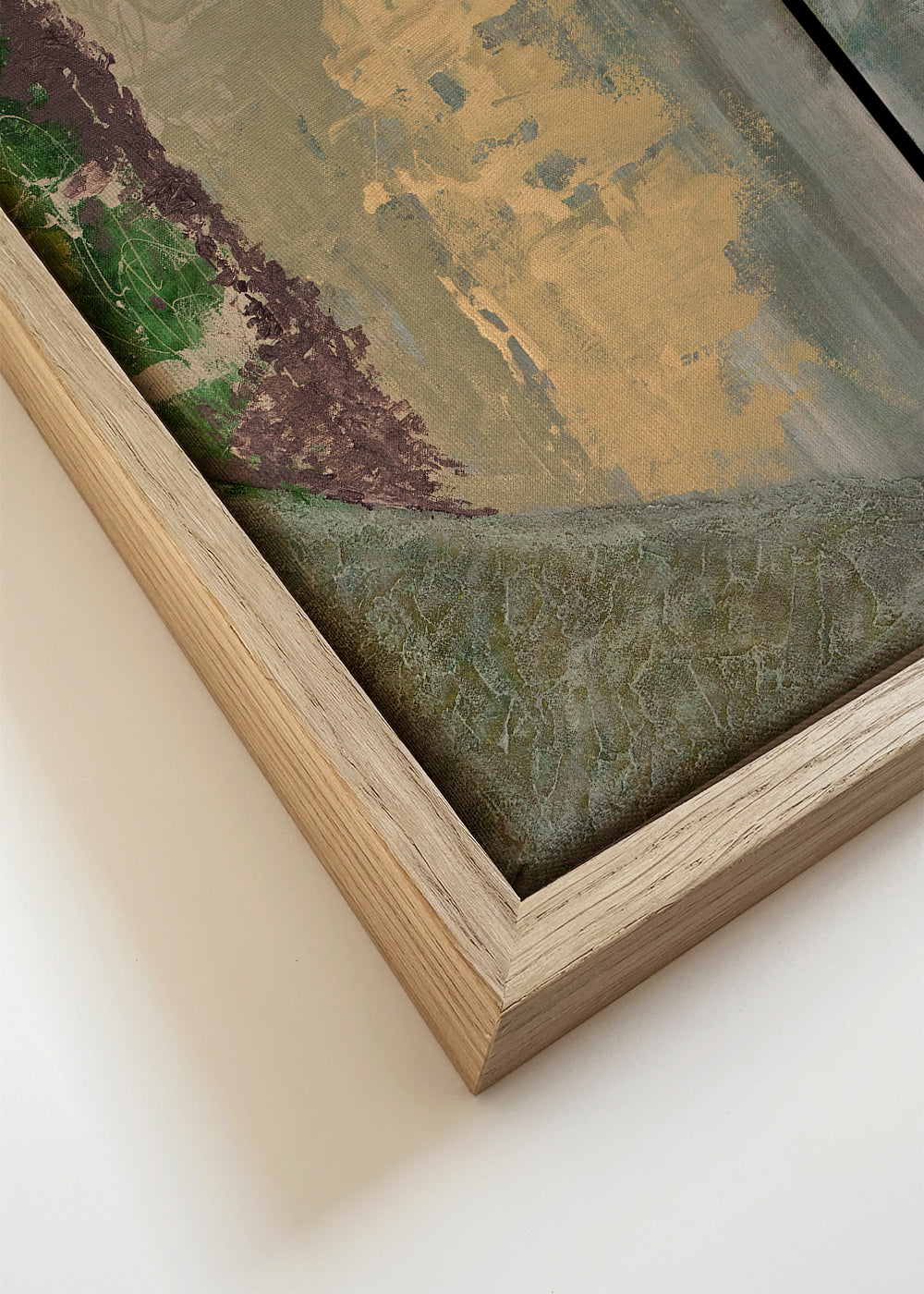Arte abstrata com céu e colinas