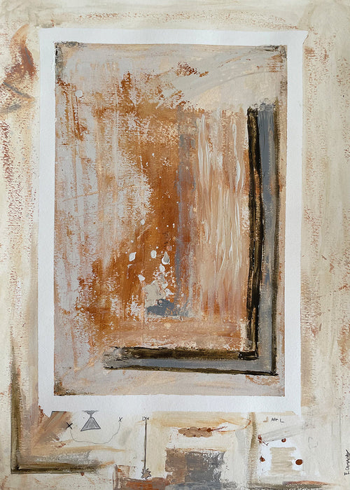 Obra abstrata com texturas terra