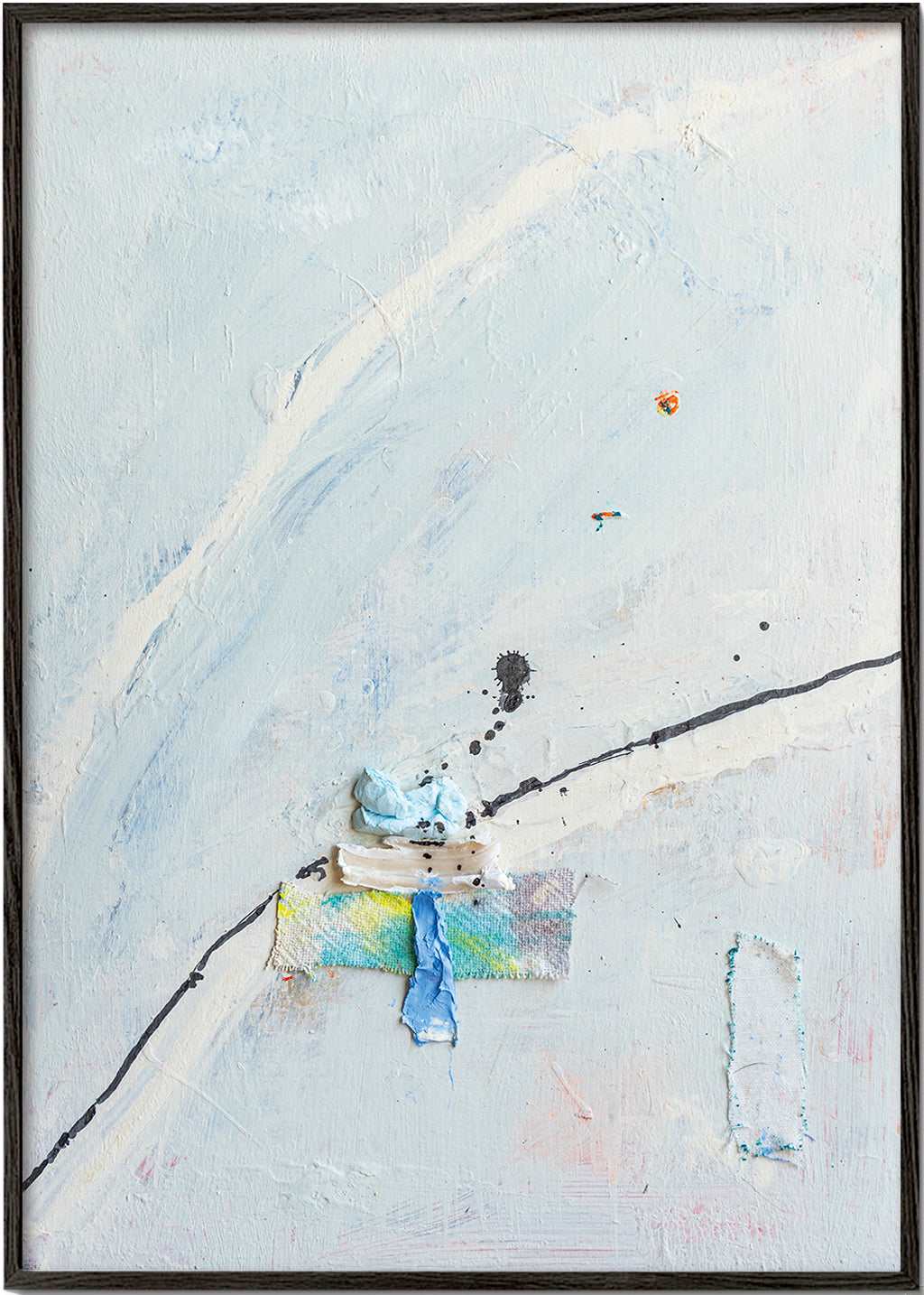 Quadro abstrato com gesto textural arejado