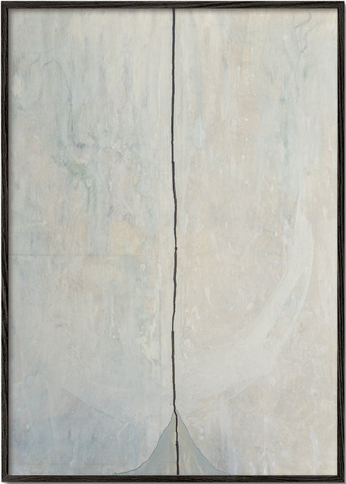 Quadro abstrato com linha central e arco minimal