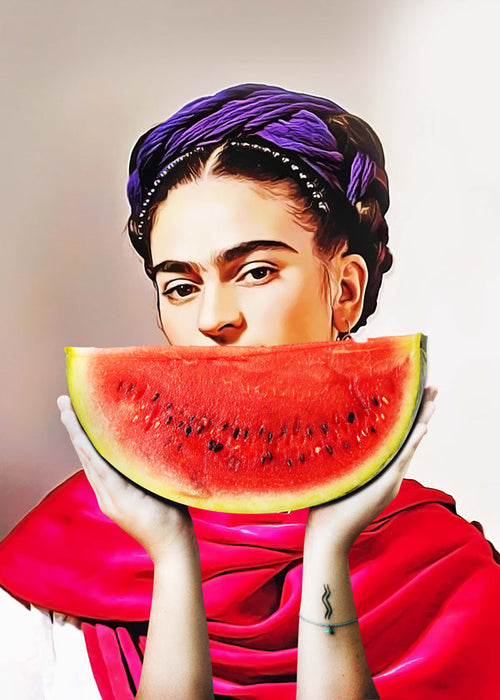 Arte para cozinha Frida com melancia