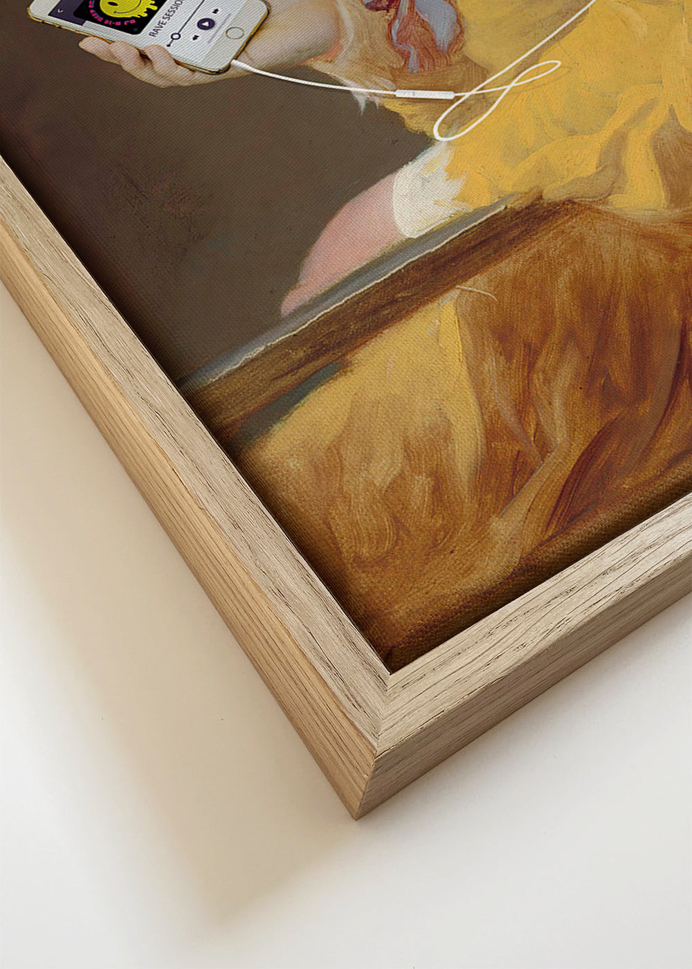 Quadro vintage de jovem com auscultadores