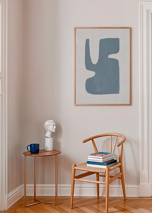 Quadro abstrato forma azul
