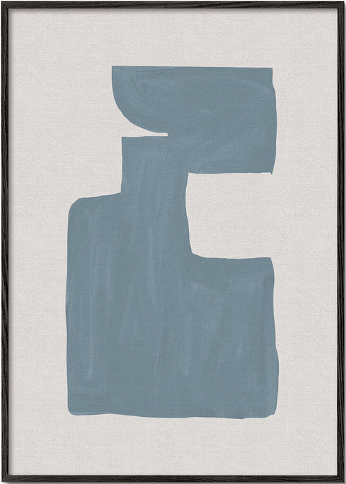 Obra abstrata bloco azul minimal