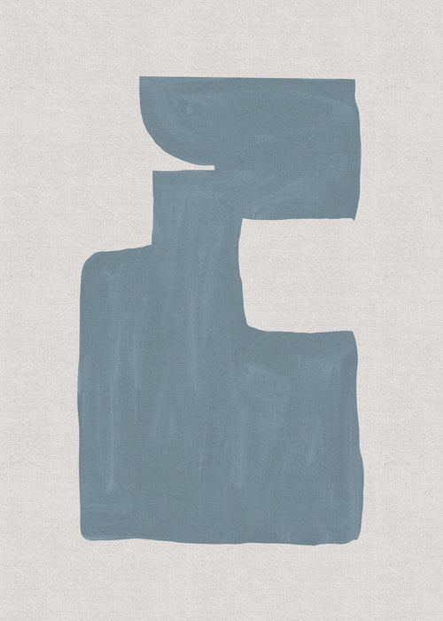 Obra abstrata bloco azul minimal