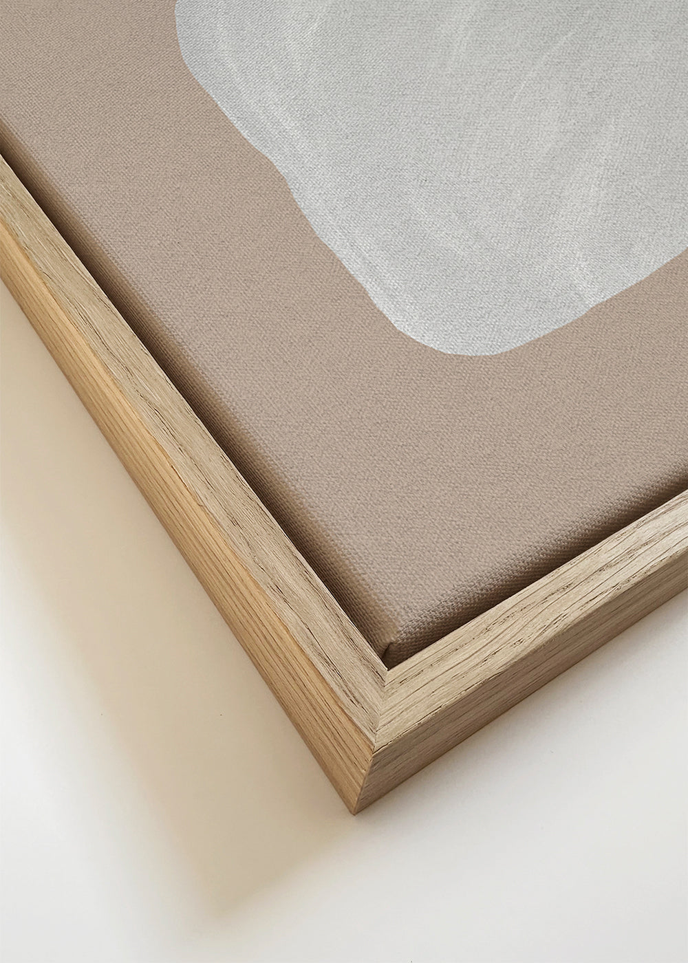 Quadro minimalista com duas formas brancas