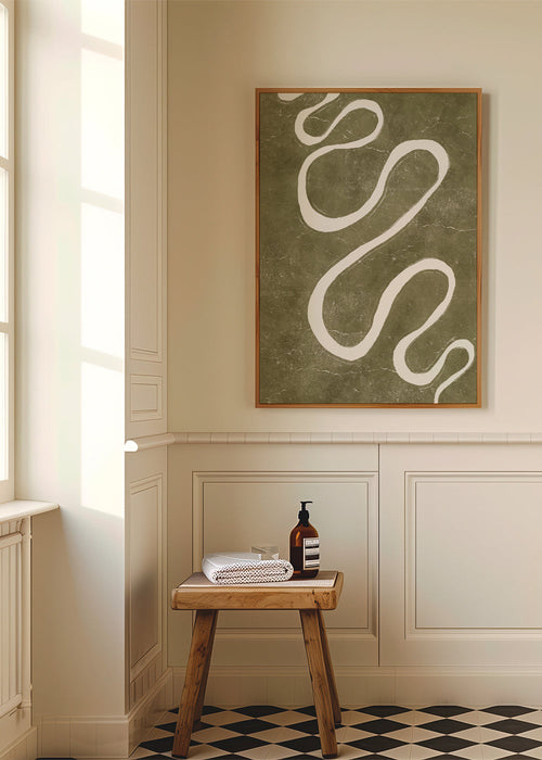 Arte abstrata com ondas orgânicas