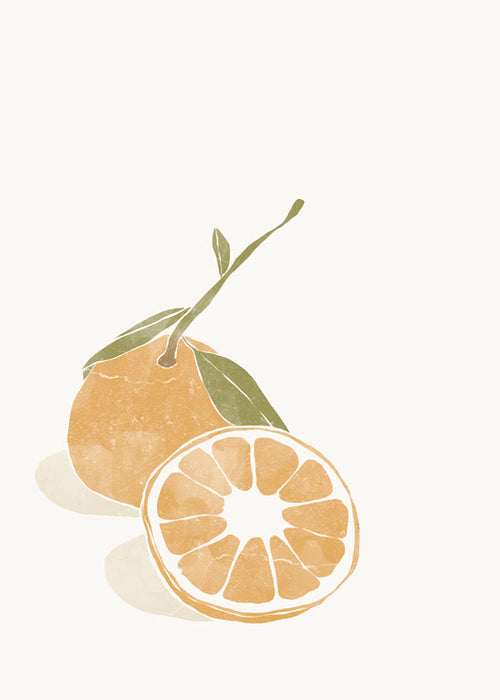 Arte para cozinha com laranjas ilustração minimal