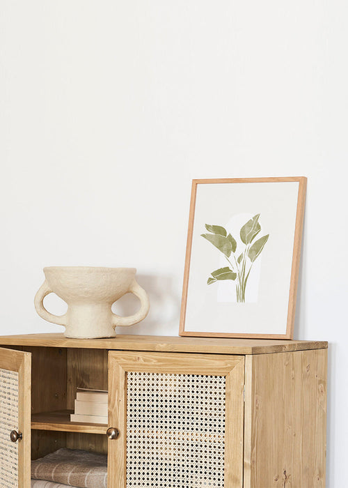 Estampa botânica folhas verdes com arco