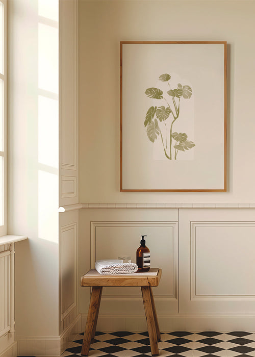 Estampa botânica monstera estilizada