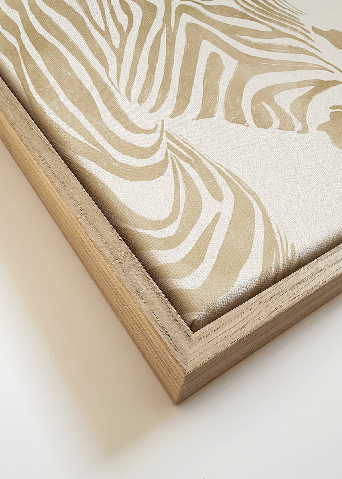 Quadro zebra bege minimalista – Canvas detail