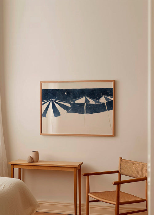 Quadro de paisagem com guarda-sóis minimalistas – Product1
