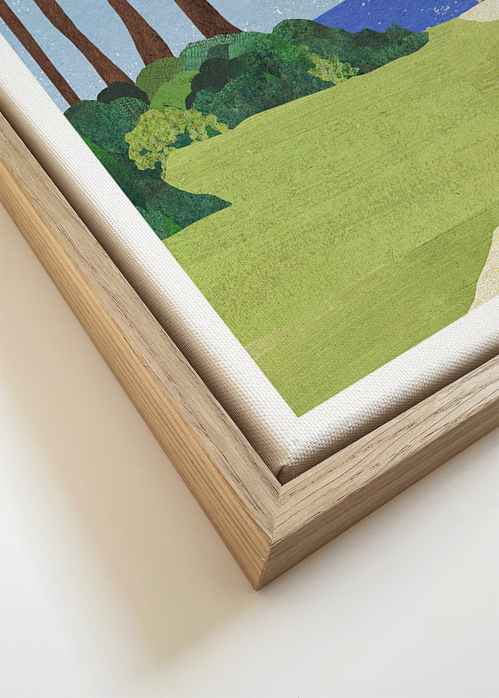 Quadro de paisagem com figura à beira-mar