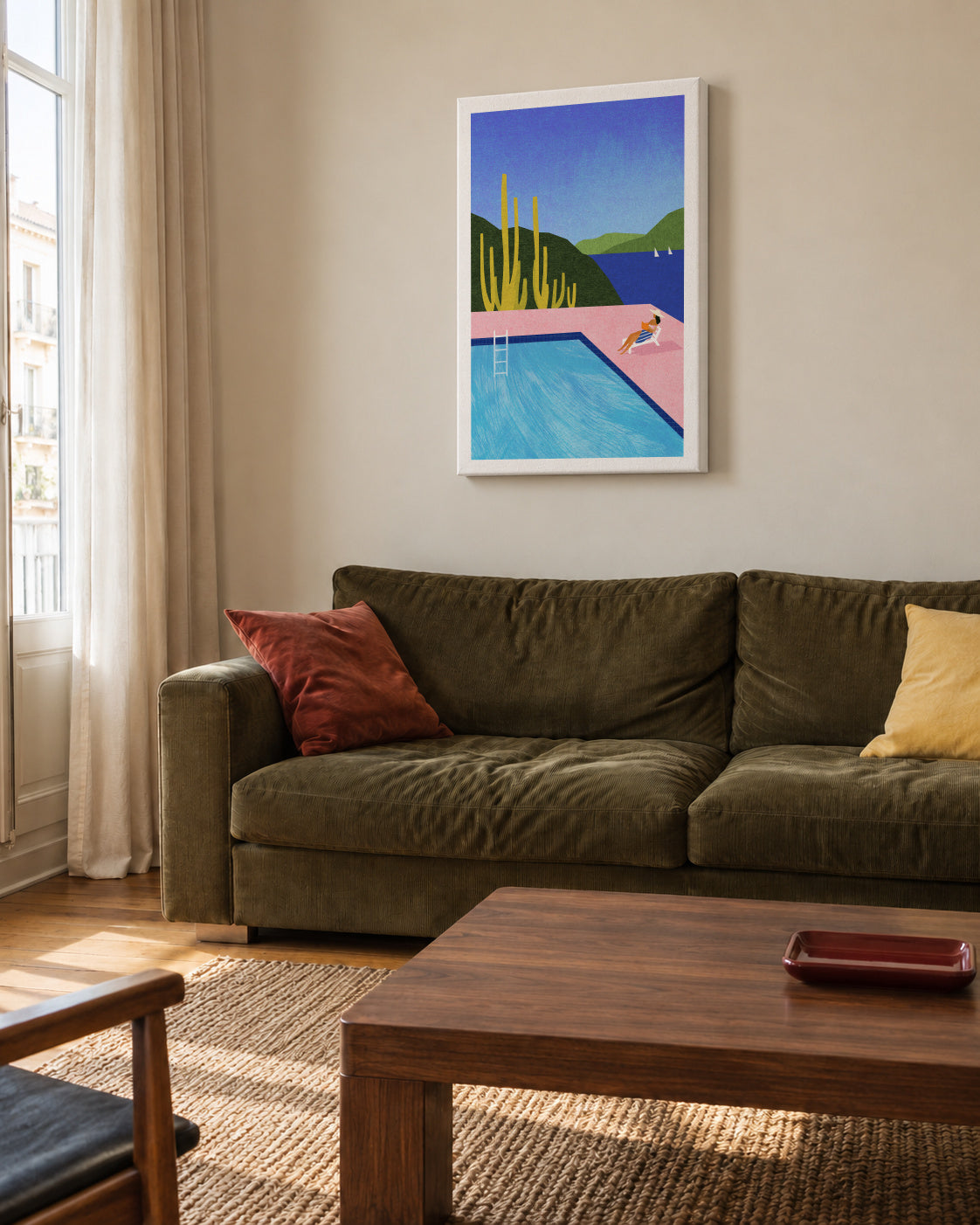 Swimming Pool II - Unframed canvas in an interior