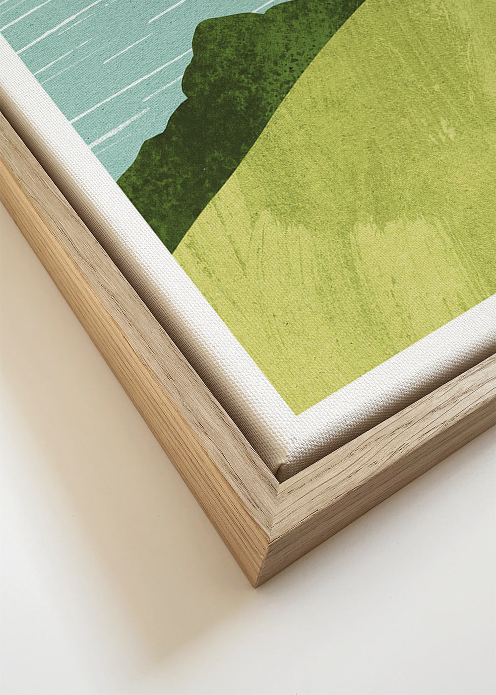 Quadro de paisagem com furgão à beira-mar