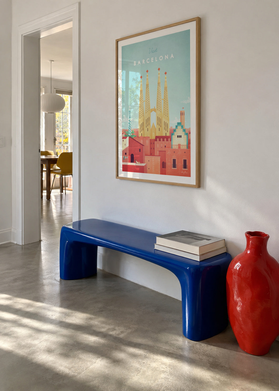 Barcelona - Framed poster in an interior