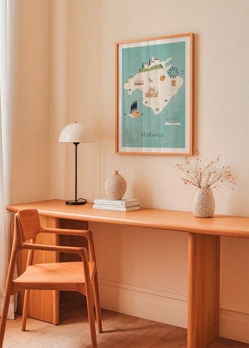 Arte para cozinha Mapa ilustrado de Maiorca
